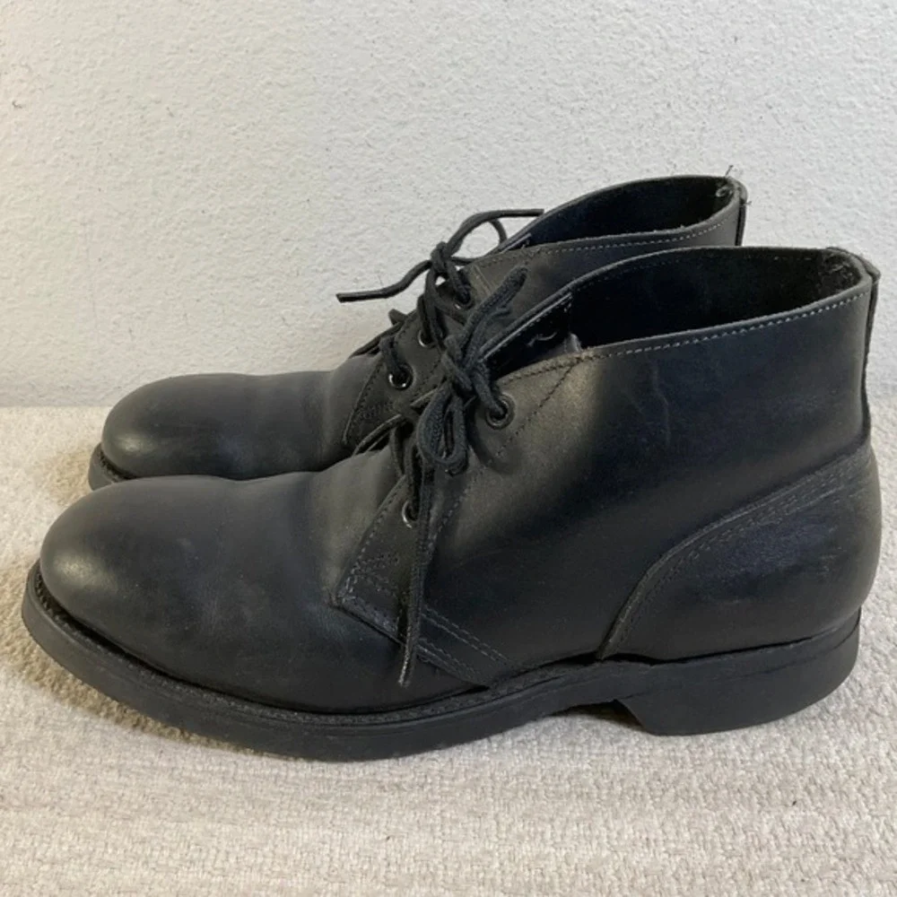 Biltrite Mens‎ Black Leather Steel Toe Chukka Boots 6.5 Oil Resist ANSI Z41.1-91
